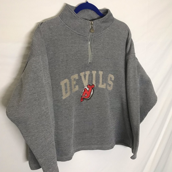 Tops - VTG NJ DEVILS QUARTER ZIP🔥